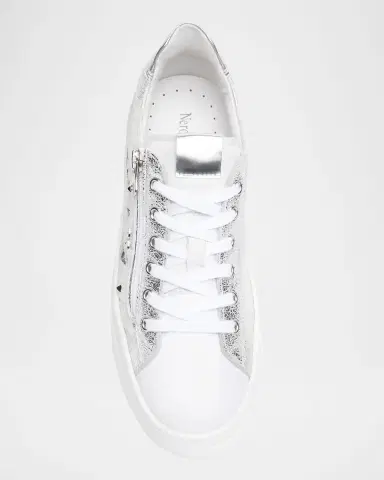 NeroGiardini Metallic Leather Side-Zip Sneakers | Thumbnail 5