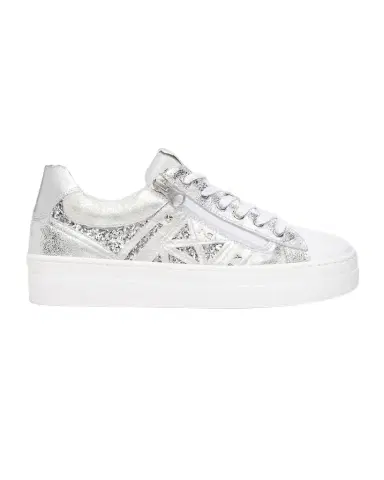 NeroGiardini Metallic Leather Side-Zip Sneakers | Thumbnail 1
