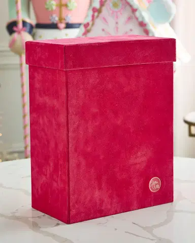 Glitterville Patisserie Large Red Flocked Gift Bags, Set of 10 | Thumbnail 2