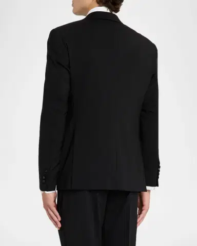 Emporio Armani Men's Tonal Plaid Peak Lapel G Line Tuxedo | Thumbnail 3