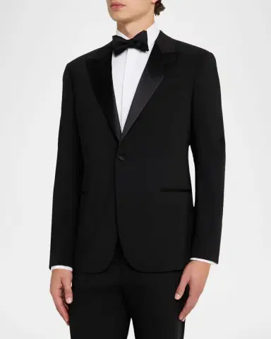 Emporio Armani Men's Tonal Plaid Peak Lapel G Line Tuxedo | Thumbnail 4