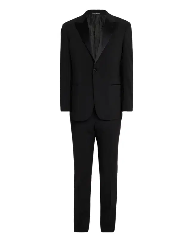 Men 's Tonal Plaid Peak Lapel G Line Tuxedo