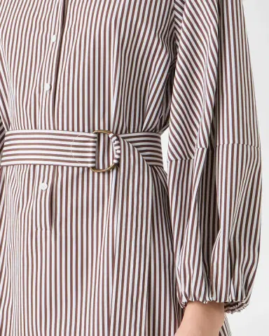 Akris punto Striped Cotton Poplin Belted Balloon-Sleeve Shirtdress | Thumbnail 5 Akris punto Striped Cotton Poplin Belted Balloon-Sleeve Shirtdress | Thumbnail 5