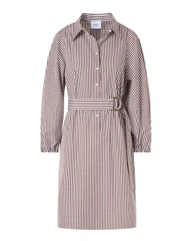 Akris punto Striped Cotton Poplin Belted Balloon-Sleeve Shirtdress | Thumbnail 1 Akris punto Striped Cotton Poplin Belted Balloon-Sleeve Shirtdress | Thumbnail 1