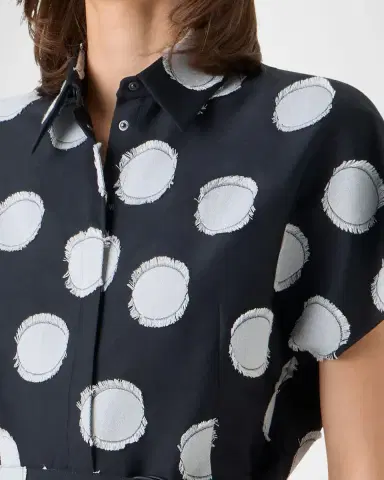 Akris punto Fringed Polka Dot Jacquard Belted Midi Shirtdress | Thumbnail 5