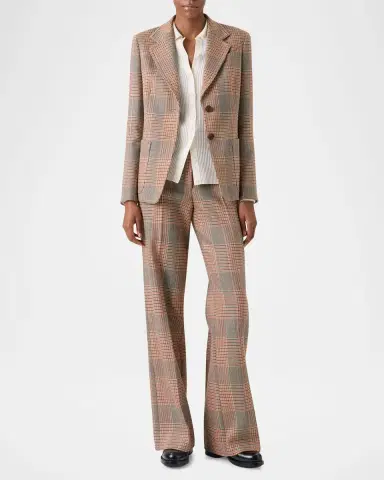 Akris punto Glen Check Twill Two-Button Jacket | Thumbnail 2 Akris punto Glen Check Twill Two-Button Jacket | Thumbnail 2