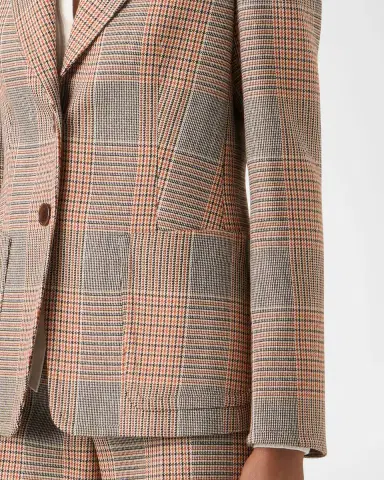 Akris punto Glen Check Twill Two-Button Jacket | Thumbnail 5 Akris punto Glen Check Twill Two-Button Jacket | Thumbnail 5