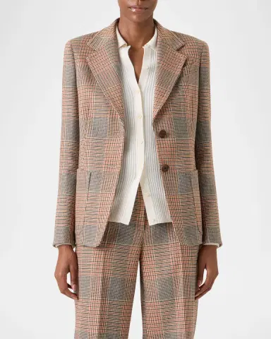 Akris punto Glen Check Twill Two-Button Jacket | Thumbnail 6 Akris punto Glen Check Twill Two-Button Jacket | Thumbnail 6