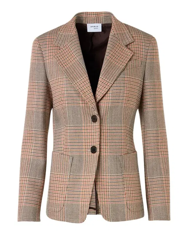 Glen Check Twill Two-Button Jacket