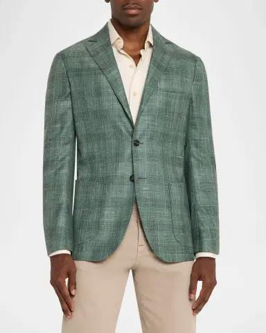 Sartorio Men's Check Wool-Linen Sport Coat | Thumbnail 4