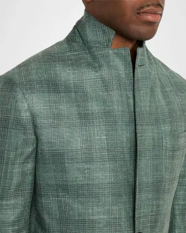 Sartorio Men's Check Wool-Linen Sport Coat | Thumbnail 7