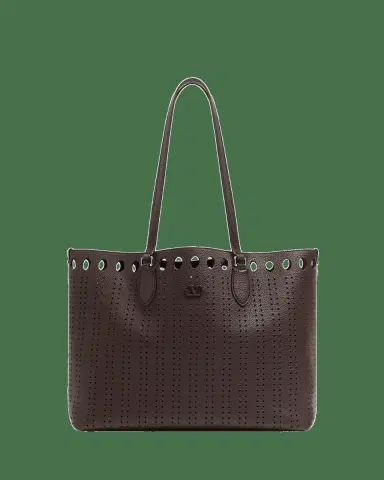 Valentino Garavani Men's Dottie Medium Tote Bag in Perforated Leather | Thumbnail 2 Valentino Garavani Men's Dottie Medium Tote Bag in Perforated Leather | Thumbnail 2