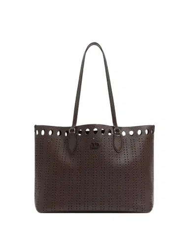 Valentino Garavani Men's Dottie Medium Tote Bag in Perforated Leather | Thumbnail 1 Valentino Garavani Men's Dottie Medium Tote Bag in Perforated Leather | Thumbnail 1