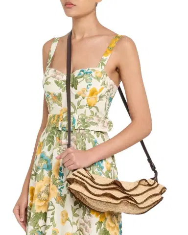 Zimmermann Goldentime Ruffle Shoulder Bag | Thumbnail 1 Zimmermann Goldentime Ruffle Shoulder Bag | Thumbnail 1
