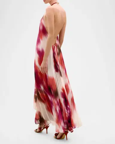 Silvia Tcherassi Constanza Pleated Halter Maxi Dress | Thumbnail 3 Silvia Tcherassi Constanza Pleated Halter Maxi Dress | Thumbnail 3