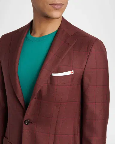 Kiton Men's Windowpane Single-Breasted Sport Coat | Thumbnail 4
