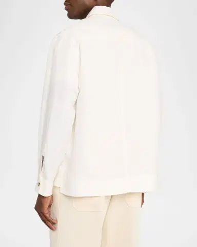 Helmut Lang Men's Sailor Slub Cotton and Linen Overshirt | Thumbnail 3