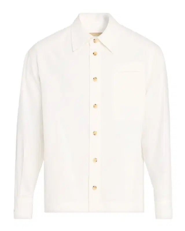 Helmut Lang Men 's Sailor Slub Cotton and Linen Overshirt