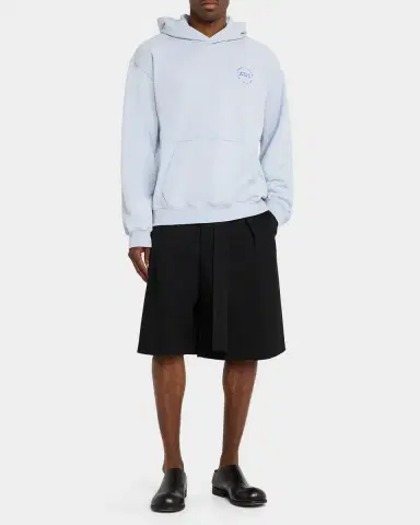 Helmut Lang Men's Stamp Logo Cotton Terry Hoodie | Thumbnail 2