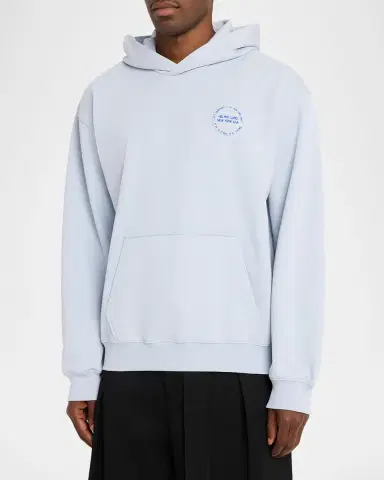 Helmut Lang Men's Stamp Logo Cotton Terry Hoodie | Thumbnail 4