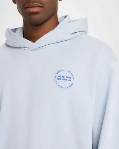 Helmut Lang Men's Stamp Logo Cotton Terry Hoodie | Thumbnail 5