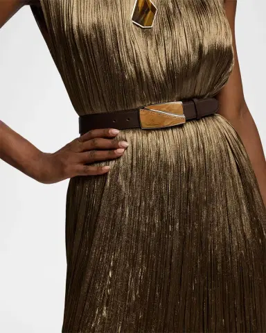 Ralph Lauren Collection Abstract-Plaque-Buckle Calfskin Belt | Thumbnail 2 Ralph Lauren Collection Abstract-Plaque-Buckle Calfskin Belt | Thumbnail 2