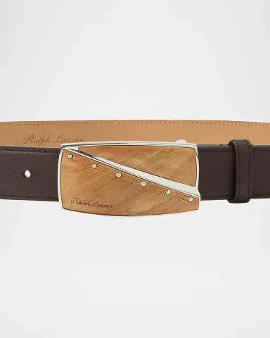 Ralph Lauren Collection Abstract-Plaque-Buckle Calfskin Belt | Thumbnail 4 Ralph Lauren Collection Abstract-Plaque-Buckle Calfskin Belt | Thumbnail 4