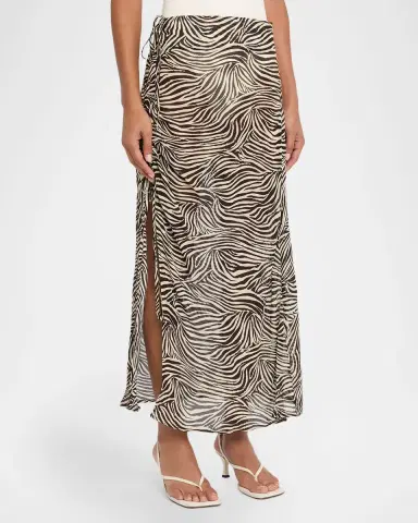 N/NICHOLAS Lia Zebra Midi Skirt | Thumbnail 2 N/NICHOLAS Lia Zebra Midi Skirt | Thumbnail 2