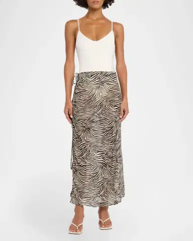 N/NICHOLAS Lia Zebra Midi Skirt | Thumbnail 3 N/NICHOLAS Lia Zebra Midi Skirt | Thumbnail 3
