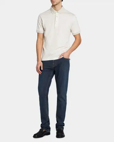 Etro Men's Tonal Paisley Cotton Polo Shirt | Thumbnail 2 Etro Men's Tonal Paisley Cotton Polo Shirt | Thumbnail 2