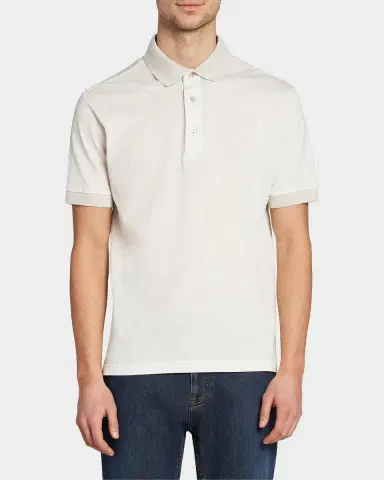 Etro Men's Tonal Paisley Cotton Polo Shirt | Thumbnail 4 Etro Men's Tonal Paisley Cotton Polo Shirt | Thumbnail 4