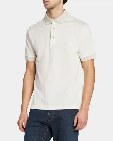 Etro Men's Tonal Paisley Cotton Polo Shirt | Thumbnail 6 Etro Men's Tonal Paisley Cotton Polo Shirt | Thumbnail 6
