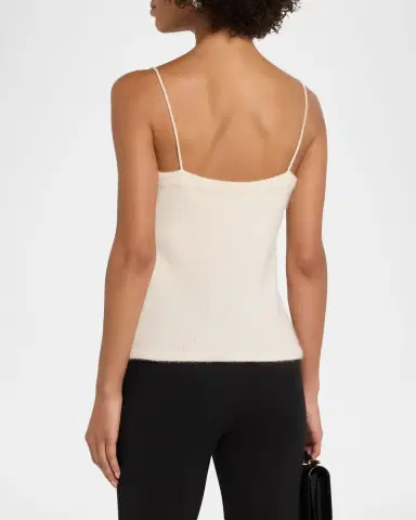 Adam Lippes Beatrix Lace-Trim Cashmere-Knit Cami | Thumbnail 3 Adam Lippes Beatrix Lace-Trim Cashmere-Knit Cami | Thumbnail 3