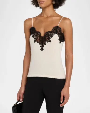 Adam Lippes Beatrix Lace-Trim Cashmere-Knit Cami | Thumbnail 4 Adam Lippes Beatrix Lace-Trim Cashmere-Knit Cami | Thumbnail 4