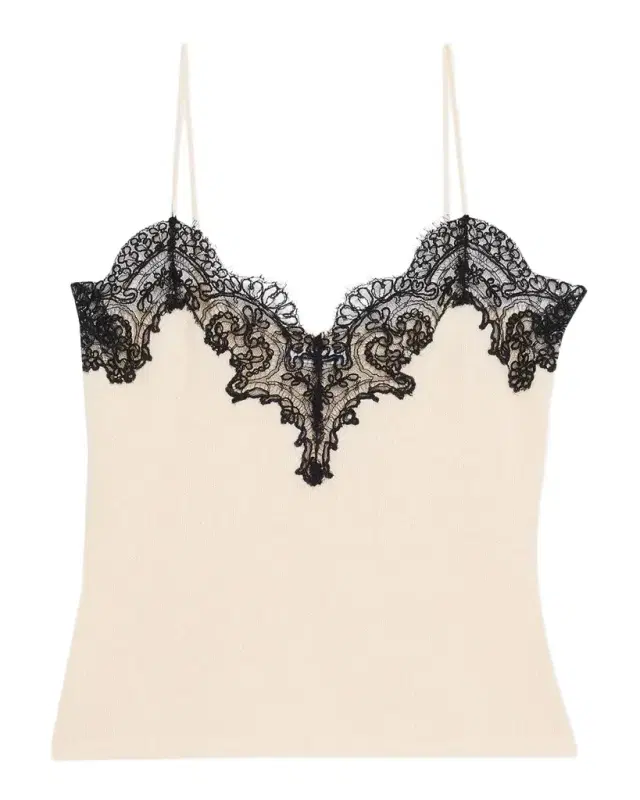 Adam Lippes Beatrix Lace-Trim Cashmere-Knit Cami