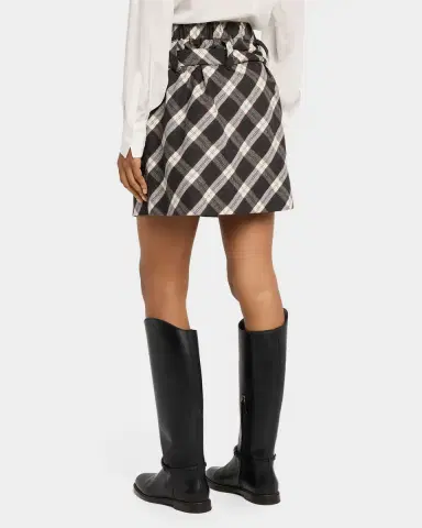 Brunello Cucinelli Wool-Blend Belted Plaid Skirt | Thumbnail 3 Brunello Cucinelli Wool-Blend Belted Plaid Skirt | Thumbnail 3
