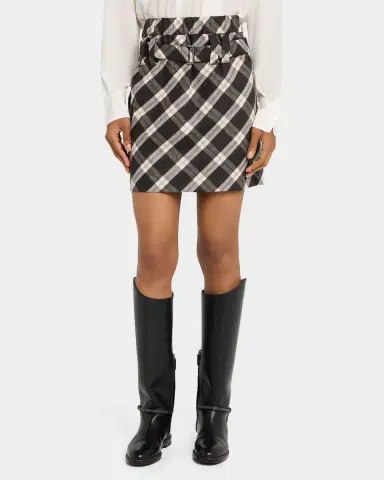 Brunello Cucinelli Wool-Blend Belted Plaid Skirt | Thumbnail 4 Brunello Cucinelli Wool-Blend Belted Plaid Skirt | Thumbnail 4
