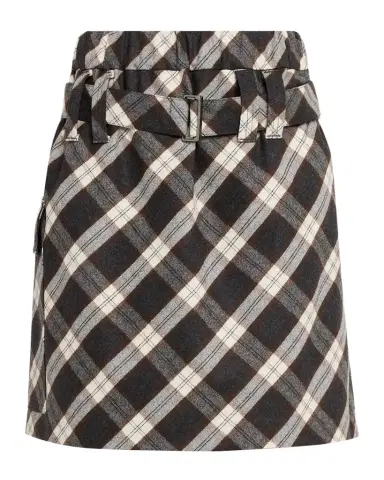 Brunello Cucinelli Wool-Blend Belted Plaid Skirt | Thumbnail 1 Brunello Cucinelli Wool-Blend Belted Plaid Skirt | Thumbnail 1