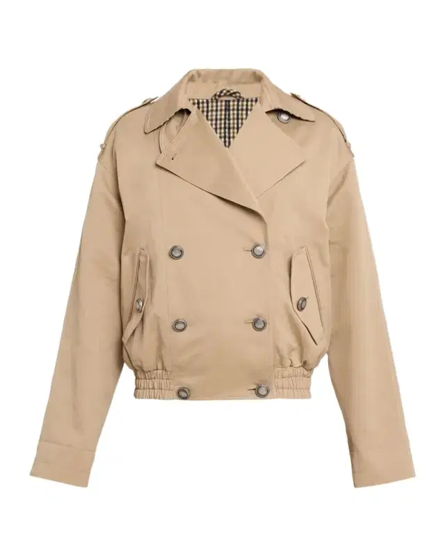 Brunello Cucinelli Double-Breasted Techno Short Trench Coat