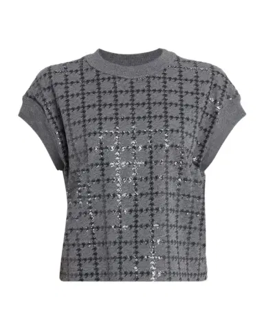 Brunello Cucinelli Micro Sequin Cotton Tank Top | Thumbnail 1 Brunello Cucinelli Micro Sequin Cotton Tank Top | Thumbnail 1
