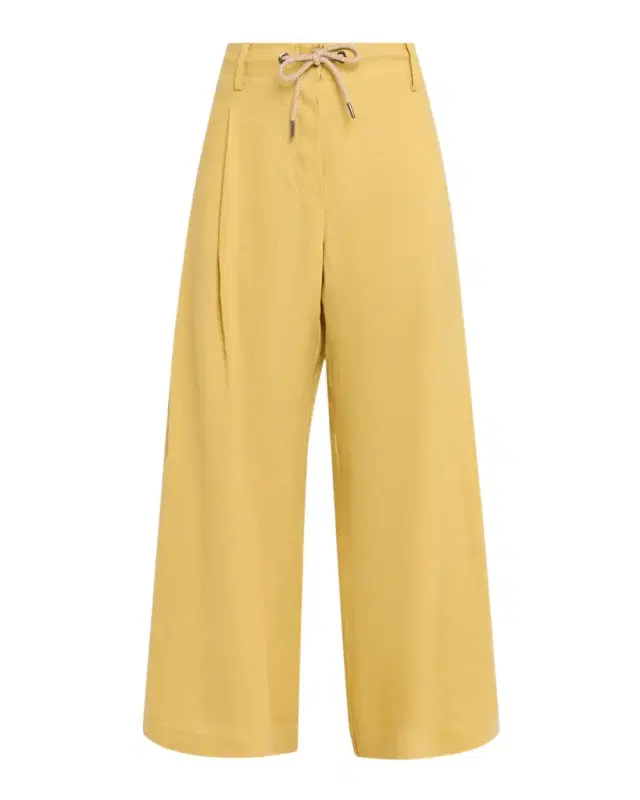 Brunello Cucinelli Drawstring Wide-Leg Linen-Blend Pants