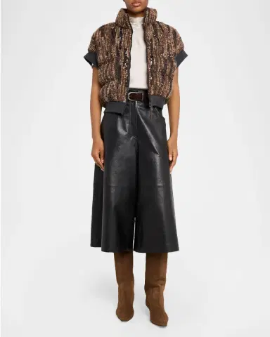 Brunello Cucinelli Back-Tie Short-Sleeve Silk Blouse | Thumbnail 2 Brunello Cucinelli Back-Tie Short-Sleeve Silk Blouse | Thumbnail 2