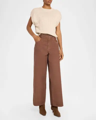 Brunello Cucinelli Dyed Cotton-Linen Twill Loose-Leg Pants | Thumbnail 2