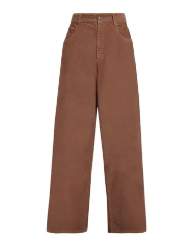 Brunello Cucinelli Dyed Cotton-Linen Twill Loose-Leg Pants | Thumbnail 1