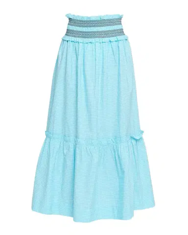 Ganni Check Cotton Smocked Maxi Skirt | Thumbnail 1