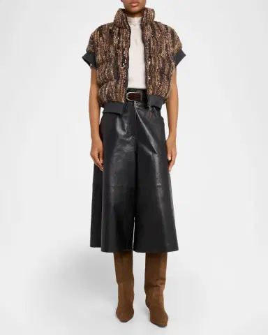 Brunello Cucinelli Paillette Mohair Boucle Padded Vest | Thumbnail 2