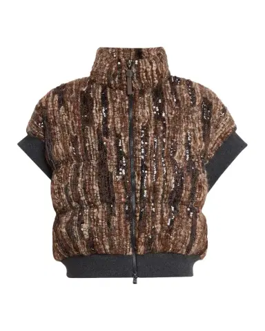Brunello Cucinelli Paillette Mohair Boucle Padded Vest | Thumbnail 1