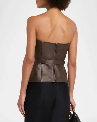 Ralph Lauren Collection Jenevieve Lambskin Bustier | Thumbnail 3 Ralph Lauren Collection Jenevieve Lambskin Bustier | Thumbnail 3