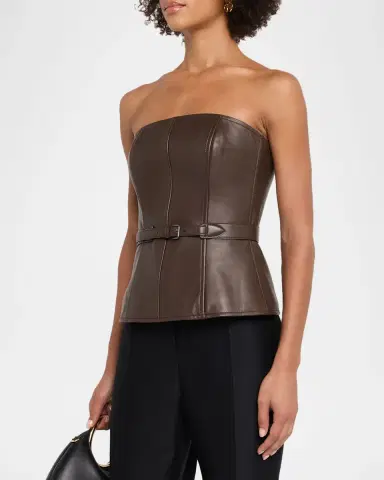 Ralph Lauren Collection Jenevieve Lambskin Bustier | Thumbnail 4 Ralph Lauren Collection Jenevieve Lambskin Bustier | Thumbnail 4