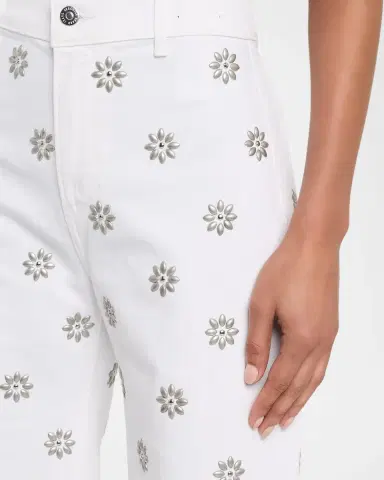 Veronica Beard Grant High-Rise Embellished Wide-Leg Jeans | Thumbnail 5